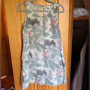 Tropical Print Sleeveless Dress